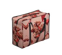 CNTDBU Tea Rose Block - Bolsa de compras resistente al agua, reutilizable, con cremallera, bolsa de almacenamiento plegable para viajes, picnic