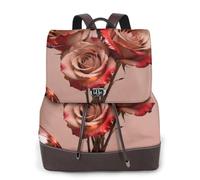 CNTDBU Tea Rose Block - Mochila de piel sintética suave para mujer, para viajes, trabajo, ligera, casual, para laptop