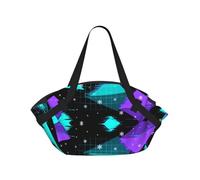 CNTDBU The Art of Glitching - Manta de picnic 2 en 1, plegable, impermeable, redonda, para parque de playa, bolsa portátil de camping con bolsillos de almacenamiento para aventuras al aire libre