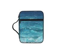 CNTDBU The Deep Blue Sea - Bolsa de estudio bíblico con asas, organizador resistente al agua para viajes a la iglesia, soporte para bolígrafo, tablet, bolsillo para diario