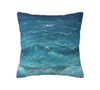 CNTDBU The Deep Blue Sea - Funda de cojín de felpa de doble cara, funda de almohada cuadrada suave y acogedora con cremallera oculta, funda de almohada decorativa para cama, sofá o coche
