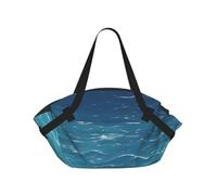 CNTDBU The Deep Blue Sea - Manta de picnic 2 en 1, plegable, impermeable, redonda, para parque de playa, bolsa portátil de camping con bolsillos de almacenamiento para aventuras al aire libre