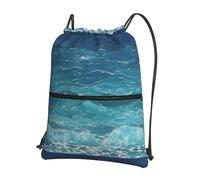 CNTDBU The Deep Blue Sea - Mochila con cordón y cremallera, impermeable, ligera, para deportes de gimnasio, bolsa ajustable para viajes, senderismo