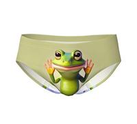 CNTDBU The Funny Frog Doing Yoga - Calzoncillos triangulares para hombre, ropa interior elástica y transpirable con bolsa, cintura sin etiquetas, absorbe la humedad para uso diario, Negro, S
