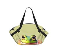 CNTDBU The funny frog doing yoga - Manta de picnic 2 en 1, plegable, impermeable, alfombra redonda para parque de playa, bolsa portátil de camping con bolsillos de almacenamiento para aventuras al