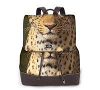 CNTDBU The Leopard Hunting - Mochila de piel sintética suave para mujer, para viajes, trabajo, ligera, casual, para laptop
