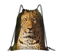 CNTDBU The Leopard Hunting - Mochila grande impermeable y ligera para deportes de gimnasio, mochila casual con cordón para viajes, senderismo