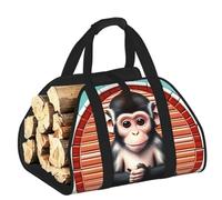 CNTDBU The Silent Monkey - Bolsa de transporte de leña de lona resistente, impermeable, con asas acolchadas