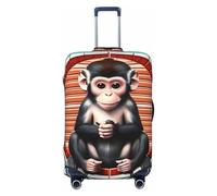 CNTDBU The Silent Monkey - Funda elástica para maleta, protector de equipaje elástico para viajes, resistente a los arañazos, se adapta a la mayoría de maletas, Black, L, bohemio
