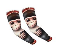 CNTDBU The Silent Monkey - Mangas refrescantes para protección solar, mangas de seda de hielo transpirables para correr, ciclismo, senderismo, deportes al aire libre