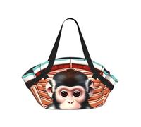 CNTDBU The Silent Monkey - Manta de picnic 2 en 1, plegable, impermeable, redonda, para parque de playa, bolsa portátil de camping con bolsillos de almacenamiento para aventuras al aire libre