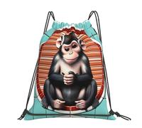 CNTDBU The Silent Monkey - Mochila grande impermeable y ligera para deportes de gimnasio, mochila casual con cordón para viajes, senderismo