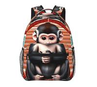CNTDBU The Silent Monkey - Mochila ligera e informal para adultos, mochila de viaje de gran capacidad con correas acolchadas, bolsa de viaje resistente al agua