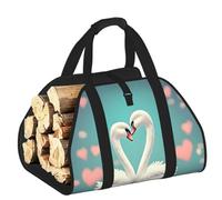 CNTDBU The Swan in Love - Bolsa de transporte para leña, de lona resistente, impermeable, con asas acolchadas