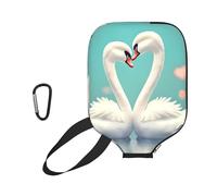 CNTDBU The Swan in Love Pickleball - Funda de neopreno con bolsillo de malla, mosquetón para bolsa de gimnasio