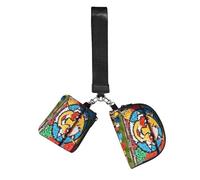 CNTDBU Tifo - Cartera gigante con llavero para mujer, bolsa de muñeca pequeña para llaves, tarjetas, paquete de 2 bolsas con cremallera para correr, gimnasio, viajes, deportes al aire libre