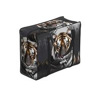 CNTDBU Tiger At Rest - Bolsa de compras resistente, impermeable, reutilizable, con cremallera, bolsa de almacenamiento plegable para viajes, picnic