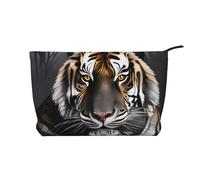 CNTDBU Tiger at rest - Bolsa de maquillaje de pana con cremallera, bolsa de cosméticos para viajes, artículos de tocador y uso diario