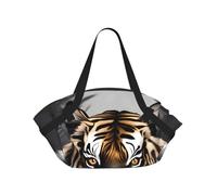 CNTDBU Tiger at rest - Manta de picnic 2 en 1, plegable, impermeable, redonda, para parque de playa, bolsa portátil de camping con bolsillos de almacenamiento para aventuras al aire libre