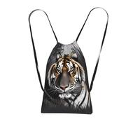 CNTDBU Tiger at rest - Mochila plegable con cordón, bolsa de compras ligera y reutilizable para viajes, mochila compacta con bolsillo para acampar y gimnasio