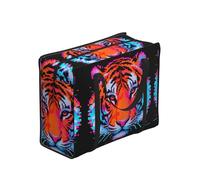CNTDBU Tiger Head - Bolsa de compras resistente al agua, reutilizable, con cremallera, bolsa de almacenamiento plegable para viajes, picnic