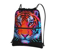 CNTDBU Tiger Head - Mochila con cordón y cremallera, impermeable, ligera, para gimnasio, deportes, bolsa ajustable para viajes, senderismo