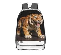 CNTDBU Tiger Plaster - Mochila transparente de 40,6 cm, resistente, aprobada por estadios, PVC, parte inferior reforzada, mochila de viaje, unisex