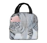 CNTDBU Tiger Snow Walk - Lonchera térmica térmica con forro de aluminio, lonchera impermeable para el trabajo