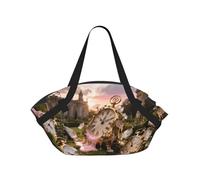 CNTDBU Time warping - Manta de picnic 2 en 1, plegable, impermeable, redonda, para parque de playa, bolsa portátil de camping con bolsillos de almacenamiento para aventuras al aire libre