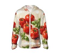 CNTDBU Tomate Basil Fresh Sun Protection Hoodie-Lightweight Breathable Fishing Shirt for Men Women Outdoor UV Jacket for Hiking Running Travel, Negro, Altoa única