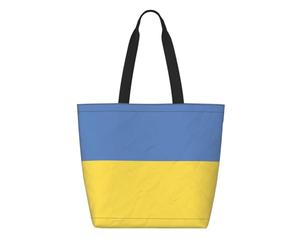 CNTDBU Tyvek - Bolsa de compras reutilizable con bandera de Ucrania, ligera, plegable, de papel, impermeable, duradera, respetuosa con el medio ambiente, para compras, trabajo, viajes