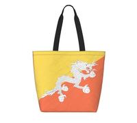 CNTDBU Tyvek - Bolsa de compras reutilizable con bandera del Reino de Bután, ligera, plegable, de papel, impermeable, duradera, respetuosa con el medio ambiente, para compras, trabajo, viajes