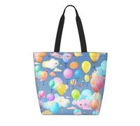 CNTDBU Tyvek - Bolsa de compras reutilizable con globos coloridos, ligera, plegable, de papel, impermeable, duradera, respetuosa con el medio ambiente, para compras, trabajo, viajes
