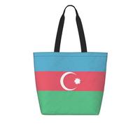 CNTDBU Tyvek - Bolsa de compras reutilizable con la bandera de Azerbaiyán, ligera, plegable, de papel, impermeable, duradera, respetuosa con el medio ambiente, para compras, trabajo, viajes