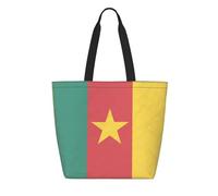 CNTDBU Tyvek - Bolsa de compras reutilizable con la bandera de Camerún, ligera, plegable, de papel, impermeable, duradera, respetuosa con el medio ambiente, para compras, trabajo, viajes
