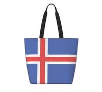 CNTDBU Tyvek - Bolsa de compras reutilizable con la bandera de Islandia, ligera, plegable, de papel, impermeable, duradera, respetuosa con el medio ambiente, para compras, trabajo, viajes