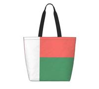 CNTDBU Tyvek - Bolsa de compras reutilizable con la bandera de Madagascar, ligera, plegable, de papel, impermeable, duradera, respetuosa con el medio ambiente, para compras, trabajo, viajes