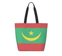 CNTDBU Tyvek - Bolsa de compras reutilizable con la bandera de Mauritania, ligera, plegable, de papel, impermeable, duradera, respetuosa con el medio ambiente, para compras, trabajo, viajes