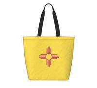 CNTDBU Tyvek - Bolsa de compras reutilizable con la bandera de Nuevo México, ligera, plegable, de papel, impermeable, duradera, respetuosa con el medio ambiente, para compras, trabajo, viajes