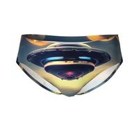 CNTDBU Ufo Landing - Calzoncillos triangulares para hombre, suaves, elásticos, transpirables, con bolsa, cintura sin etiquetas, absorbe la humedad para uso diario, Negro, 3XL