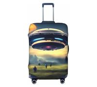 CNTDBU UFO Landing - Funda elástica para maleta, protector de equipaje elástico para viajes, resistente a los arañazos, se adapta a la mayoría de maletas, Black, M, bohemio