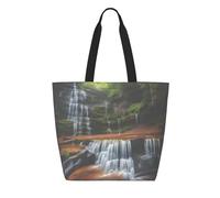 CNTDBU Waterfall View Tyvek - Bolsa de compras reutilizable, ligera, plegable, de papel, impermeable, duradera, respetuosa con el medio ambiente, para compras, trabajo, viajes