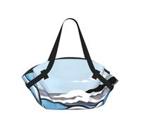 CNTDBU Waves lapping at the rocks - Bolsa de manta de picnic 2 en 1, plegable, impermeable, redonda, para parque de playa, bolsa de camping portátil con bolsillos de almacenamiento para aventuras al