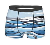 CNTDBU Waves lapping at the rocks - Calzoncillos tipo bóxer para hombre con bolsa de contorno, ropa interior elástica suave y transpirable, cintura sin etiquetas, Negro, M
