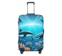 CNTDBU Whales Under the Sea - Funda elástica para maleta, protector de equipaje elástico para viajes, resistente a los arañazos, se adapta a la mayoría de maletas, Black, XL, bohemio
