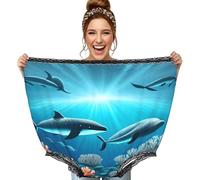 CNTDBU Whales Under The Sea Granny Bragas para mujer, divertido regalo de broma, ropa interior de gran tamaño, pantalones grandes novedosos para despedida de soltera, intercambio secreto de Papá Noel