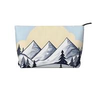 CNTDBU White Snowy Mountains - Bolsa de maquillaje de pana con cremallera, bolsa de cosméticos para viajes, artículos de tocador y uso diario