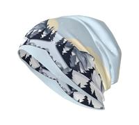 CNTDBU White Snowy Mountains - Gorro de punto para adultos, ligero, elástico, holgado, suave, transpirable, doble capa, para hombres y mujeres