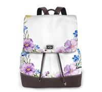 CNTDBU Wildflower Crown - Mochila de piel sintética suave para mujer, para viajes, trabajo, ligera, casual, para laptop