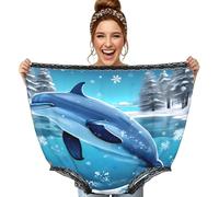 CNTDBU Winter The Dolphin - Bragas para mujer, divertido regalo de broma, ropa interior de gran tamaño, pantalones grandes novedosos para despedida de soltera, intercambio de Papá Noel secreto, color
